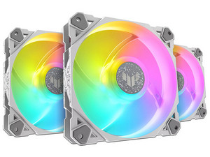 Kit de 3 Ventiladores Asus TUF Gaming TF120, 120mm, 1900RPM, ARGB. Color Blanco.