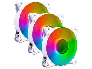 Kit de 3 Ventiladores Balam Rush Eolox Blaze EX90KW, 1200RPM, 120mm, RGB, Color Blanco.