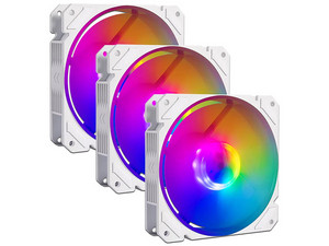 Kit de 3 Ventiladores Balam Rush Eolox Blaze EX70KW, 1200RPM, 120mm, RGB, Color Blanco.