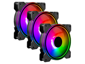 Kit de 3 Ventiladores Balam Rush Eolox Blaze EX50K, RGB, 1500RPM, 120mm, RGB, Color Negro.