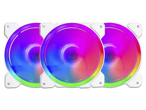 Kit de 3 Ventiladores Balam Rush Eolox Blaze EX50KW, 120mm, 1500RPM, RGB, Color Blanco.