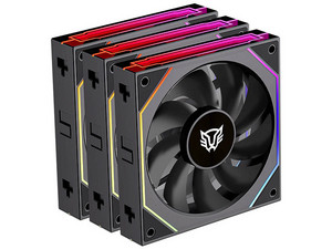 Kit 3 Ventiladores 120mm EOLOX LINK EXL95 Balam Rush Legend Series, ARGB, 800-1800 RPM, 47.2 CFM, Negro.