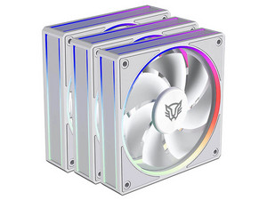 Kit 3 Ventiladores Para PC Eolox Bora EXB85 Diseño Cuadrado 120 mm 600 - 1600 RPM PWM 4 Pin Aurea RGB Color Azender Negro.
