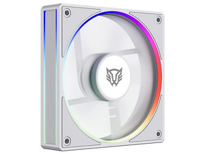 Ventilador con Aspas Inversas para PC, Balam Rush Eolox Bora-R EXB85R, Diseño Cuadrado, 120 mm, 600 - 1600 RPM, PWM 4 pin, Aurea RGB, Azender, Blanco.