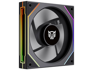 Ventilador con Aspas Inversas para PC, Eolox Link EXL95R, Diseño Cuadrado, 120 mm, 600 - 1800 RPM, PWM 4 pin, Aurea RGB, Legend, Negro.