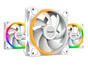 Kit de 3 ventiladores Be Quiet BL100 de 120mm, 1700 RPM, Con Iluminación ARGB, Color Blanco.