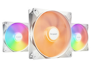 Ventiladores be quiet! Light Wings LX 140mm PWM White Triple Pack, 3 Ventiladores ARGB de Alta Velocidad, 16 LED, 9 Aspas Optimizadas, Motor de Circuito Cerrado, Ultra Silenciosos, Color Blanco.