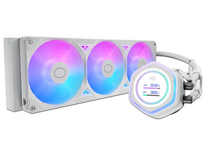 Sistema de Enfriamiento Líquido Cooler Master MasterLiquid Atmos II, Pantalla LCD de 2.1", 360mm. Color Blanco.