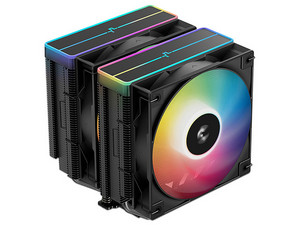 Disipador y Ventilador DeepCool AG620 BK ARGB V2, 2145 RPM, 2 Ventiladores, Socket Intel LGA 1851 y 1700, AMD AM5, AM4. Color Negro.