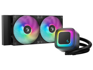 Enfriamiento Líquido DEEPCOOL LE240 V2 ARGB, Radiador 240mm, Compatible con AM5 y LGA1700, Iluminación ARGB, Color Negro.