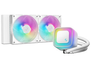 Disipador de Enfriamiento Líquido DEEPCOOL LE240 V2 ARGB, Radiador de 240mm, Compatible con LGA1851 y AM5. Color Blanco.
