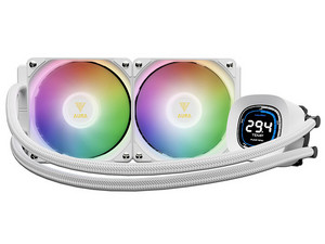 Sistema de Enfriamiento Líquido GAMDIAS Aura GL240 Digital WH, radiador de 240mm, iluminación ARGB, compatible con sockets AM5 y LGA1851, Color blanco.