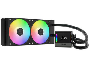 Sistema de Enfriamiento Líquido GAMDIAS CHIONE E4-240: Bomba PWM a 4600 RPM, Ventiladores ARGB PWM 120mm, Iluminación RGB Personalizable.