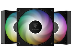 Kit de 3 Ventiladores GAMDIAS Notus M1-1203, iluminación ARGB, 120mm, Aura Sync.