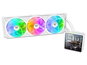 Sistema de Enfriamiento Líquido Thermaltake TH360 V3 Ultra ARGB, Pantalla LCD de 3.95", 360mm. Color Blanco.