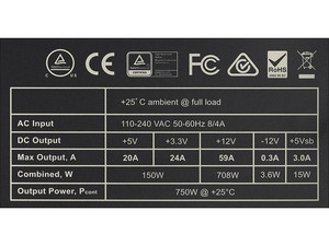 Fuente de Alimentación para PC EVGA 750W 100-N1-0750-L1 750W