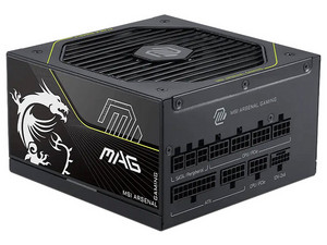 Fuente de Poder Modular MSI MAG A1000PLS PCIE5 de 1000W, 80 Plus Platinum, ATX. Color Negro.
