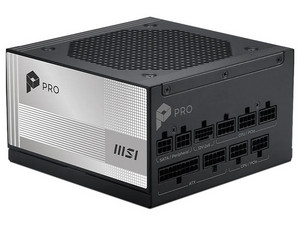 Fuente de Poder Modular MSI PRO A1000PL PCIE5 de 1000W, 80 Plus Platinum. Color Negro.