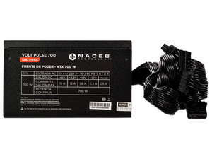 Fuente de Poder Naceb Volt Pulse 700 de 700W, ATX 2.3, SATA, IDE, PCIE. Color Negro.