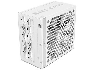 Fuente de Poder Modular NZXT C1200 de 1200W, ATX, 80 Plus Gold, Color Blanco.