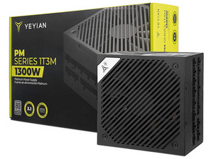 Fuente de Poder Modular Yeyian PM Series 1T3M de 1300W, 80 Plus Platinum, ATX. Color Negro.