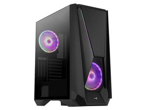 Gabinete Gamer AeroCool Visor, RGB, E-ATX, (no incluye fuente de poder). Color Negro.