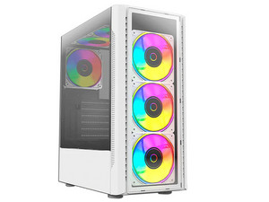 Gabinete Gamer Balam Rush Dragonfly II Crystal Gm745, Mid-Tower, ATX, RGB (sin fuente de poder). Color Blanco.