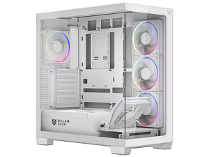Gabinete Gamer Media Torre Tank Polar 7900 con Max MB ATX, GPU 420 mm, Paneles de Cristal y Ventiladores ARGB. Color Blanco