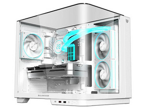Gabinete Balam Rush Tank Expert Curve 6800, Mid Tower, ATX, 3 Ventiladores de 120mm, (Sin fuente de poder). Color Blanco.