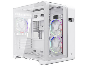 Gabinete BALAM RUSH Tank Expert Curve 6400, Mini Tower, Micro-ATX, Pantalla de Monitoreo Integrada, No Incluye Fuente de Poder. Color Blanco.