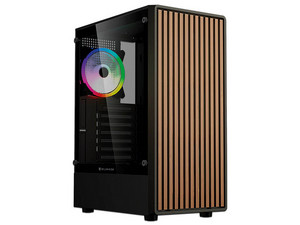 Gabinete Gamer Balam Rush Dragonfly Wood GM580, ATX Media Torre, Cuatro Ventiladores ARGB, Cristal Templado, Frente Tipo Madera, USB 3.0. (Caja abierta)