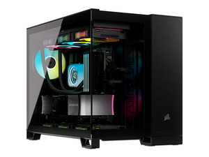 Gabinete CORSAIR iCUE LINK 2500X RGB, Micro-ATX, Diseño de Doble Cámara, No Incluye Fuente de Poder. Color Negro.