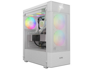 Gabinete GAMDIAS AURA GC5 Elite ARGB Digital, ATX, Cristal Templado, Sin Fuente de Poder. Color Blanco.