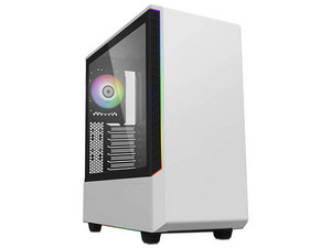Gabinete MUNFROST Panda RGB, Mid Tower, ATX, Incluye 1 Ventilador ARGB de 120mm, Panel de Cristal Templado, Control de Ventiladores, No Incluye Fuente de Poder. Color Blanco.