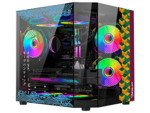 Gabinete Gamer Ocelot Black Mizu, Micro-ATX, (No Incluye Fuente de Poder), Incluye 3 Ventiladores RGB, Color Negro.