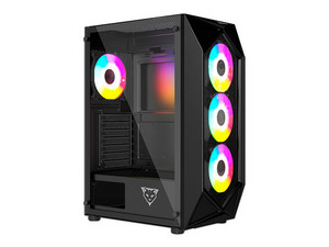 Gabinete Gamer Ocelot Polygon-E5, ATX (Sin fuente de poder). Color Negro.