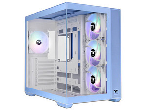 Gabinete Thermaltake View 380 TG ARGB Hydrangea Blue, Mid Tower, ATX, Incluye 4 Ventiladores de 120mm, (No Incluye Fuente de Poder), Color Azul.