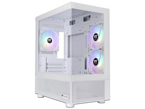 Gabinete Thermaltake View 170 TG ARGB Snow, Micro Tower, incluye 3 ventiladores ARGB, panel de vidrio templado, (No incluye fuente de poder), Color Blanco.