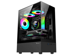 Gabinete XZEAL X-Zynergy XZGAZNY1B, Micro-ATX / Mini-ITX, 4 Ranuras de Expansión PCI, RGB. Color Negro.