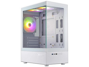 Gabinete XZEAL X-Zynergy XZGAZNY1W, Micro-ATX / Mini-ITX, 4 Ranuras de Expansión PCI, RGB, No Incluye Fuente de Poder. Color Blanco.