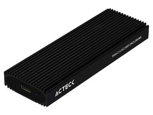 Gabinete Carcasa de Aluminio Acteck USB-C 3.2 de Unidad de estado solido NVME M.2 de hasta 4TB Externo, Soporta M Key y B Key. Color Negro
