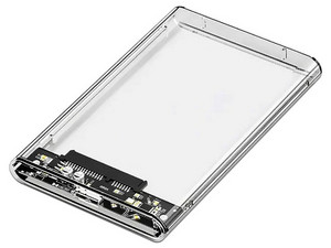Gabinete BRobotix GLASS para SSD o HDD de 2.5", Convierte tu SSD (SATA I/II/III) en un Disco Externo USB 3.0. Color Transparente.