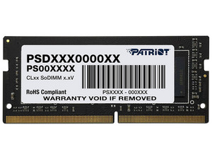 Memoria SODIMM Patriot Signature DDR4 PC4-21300 (2666MHz), CL19, 4GB.