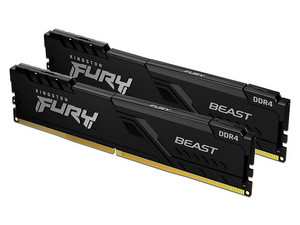 Memoria DIMM Kingston Fury Beast Black, DDR4 PC4-25600 (3200MHz), CL16, 64GB (2 x 32GB).