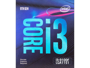 Intel Core i3-9100F Procesador de sobremesa 4 núcleos, hasta 4,2 GHz, sin gráficos de procesador, LGA1151 300 Series 65W 