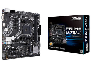 T. Madre ASUS PRIME A520M-K/CSM,
Chipset AMD A520, 
Segmento: Básico,
Soporta: AMD Ryzen 3ra, 4ta y 5ta Generación, Socket AM4,
Memoria: DDR4 4866, 64GB Max,
Integrado: Audio HD, Red, USB 3.0, SATA 3.0, M.2,
Micro-ATX, Ptos: PCIE 3.0 x16, PCIE 3.0x