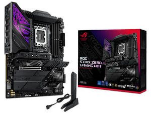 T. Madre ASUS ROG STRIX Z890-E GAMING WIFI:
Chipset Intel Z890,
Segmento: Alto/Gamer,
Soporta: Procesadores Intel Core Ultra (serie 2), Socket LGA 1851,
RAM: DDR5 8800/6400MHz, 192GB Máx,
AudioHD, Red, USB 3.0 y SATA 3.0, M.2,
ATX, Ptos:1xPCIE5.0x1