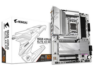 T. Madre GIGABYTE B650 AORUS ELITE AX ICE,
Chipset AMD B650, 
Segmento: Alto,
Soporta: Procesadores AMD Serie 9000, 8000 y 7000, AM5, 
Memoria: DDR5 8000/6600/4400MHz, 192GB Max, 
Wi-Fi 6E, USB-C 3.2, M.2, 
ATX, Ptos: 1xPCIe4.0x16, 2xPCIe3.0x16.