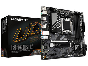 T. Madre GIGABYTE B650M K,
Chipset AMD B650,
Segmento: Alto,
Soporta: Procesadores AMD Ryzen Serie 7000, 8000, 9000, Socket AM5,
Memoria: DDR5 6400MHz, 128GB Max,
HDMI 2.1, DisplayPort 1.4, Audio HD, USB-C 3.2, Micro ATX,
Ptos: 1xPCIE4.0x16.