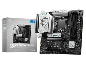 T. Madre MSI B760M GAMING PLUS WIFI,
Chipset Intel B760, Segmento: Alto/Gamer,
Soporta: Intel 14va, 13va y 12va Gen, Socket 1700,
Memoria: DDR5 6800/5800/4800MHz, 256GB Máx,
AudioHD, Wi-Fi 6E, USB 3.2, SATA 3.0, M.2,
Micro-ATX, Ptos: 2xPCIE4.0x16.